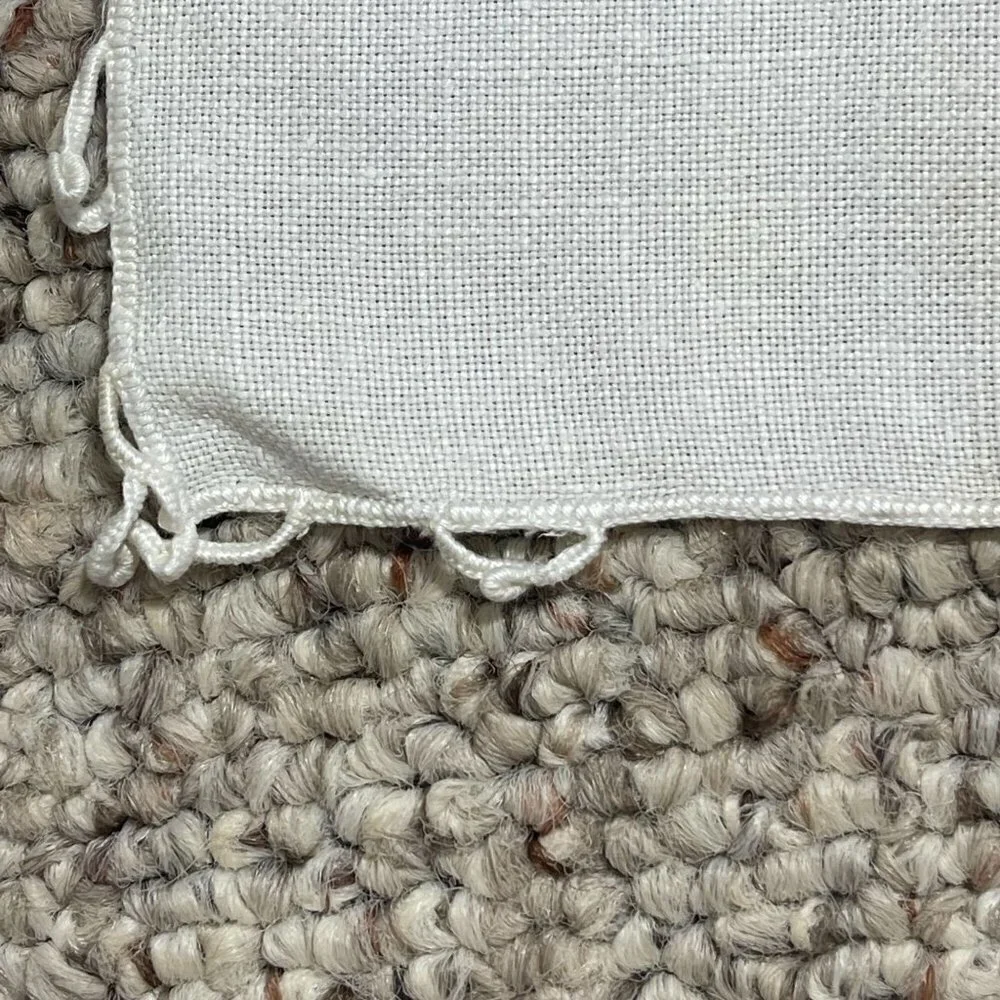 VTG SET OF 4 Linen Cut Work Corner Square Napkins 13